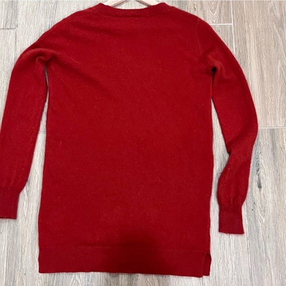 Neiman Marcus Cashmere Christmas Sweater Red V-neck Vintage Pullover Holiday - Picture 10 of 10